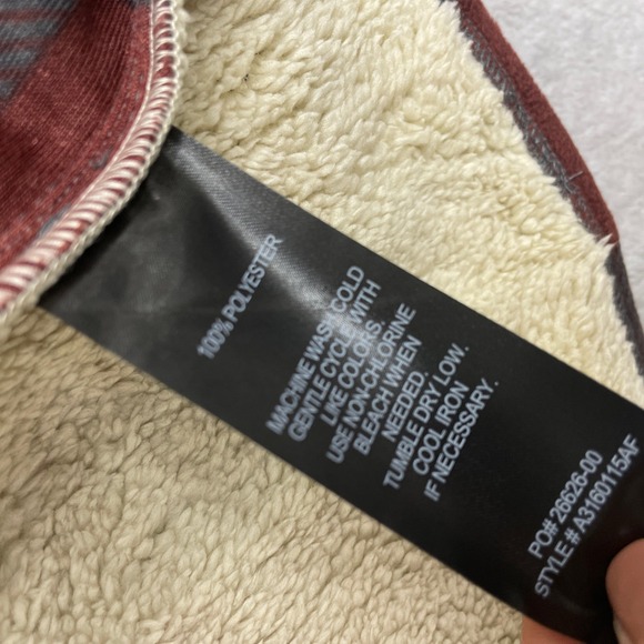 NEW Voyager Men's XL Plaid Fleece Lined Full Zip Jacket Shirt Red Grey - Picture 6 of 10